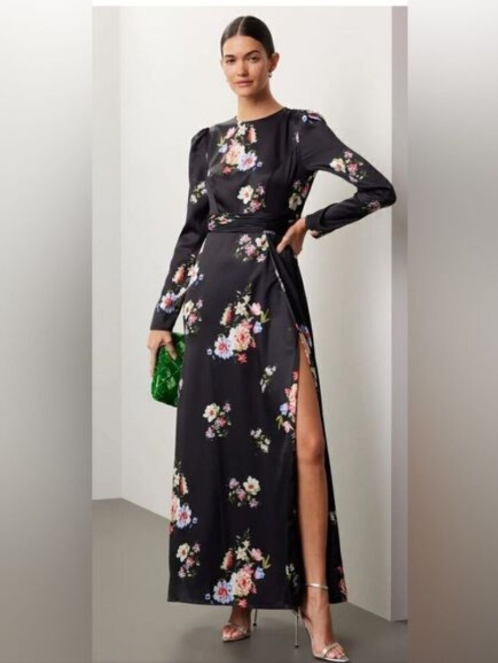 leena for Mac Duggal Faux Wrap Floral Gown Size 4